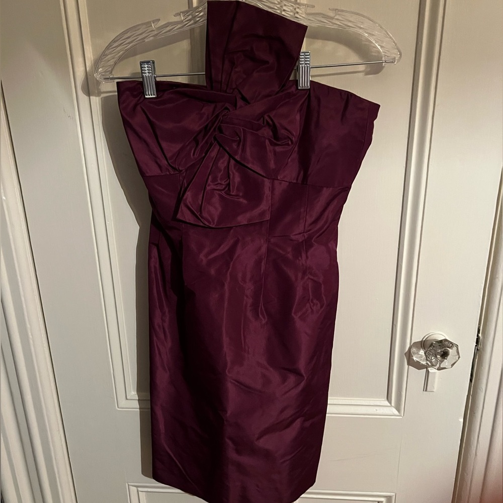 NWOT J Crew Purple Bow Monde mini cocktail dress, size 0